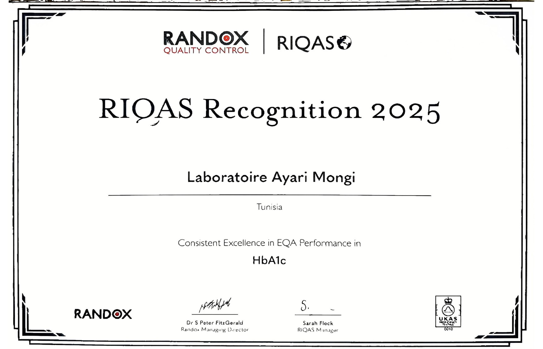 RIQAS Recognition 2025 : HbA1c RIQAS Recognition 2025 : HbA1c